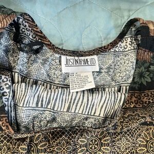 Justinyme Ltd. Patterned Boho Tank Top - Black, Brown, Cream